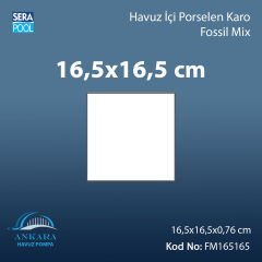 Fossil Mix (16,5x16,5 cm) Porselen Karo - m² 'si