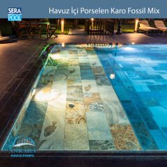 Fossil Mix (10x10 cm / Fileli) Porselen Karo - m² 'si