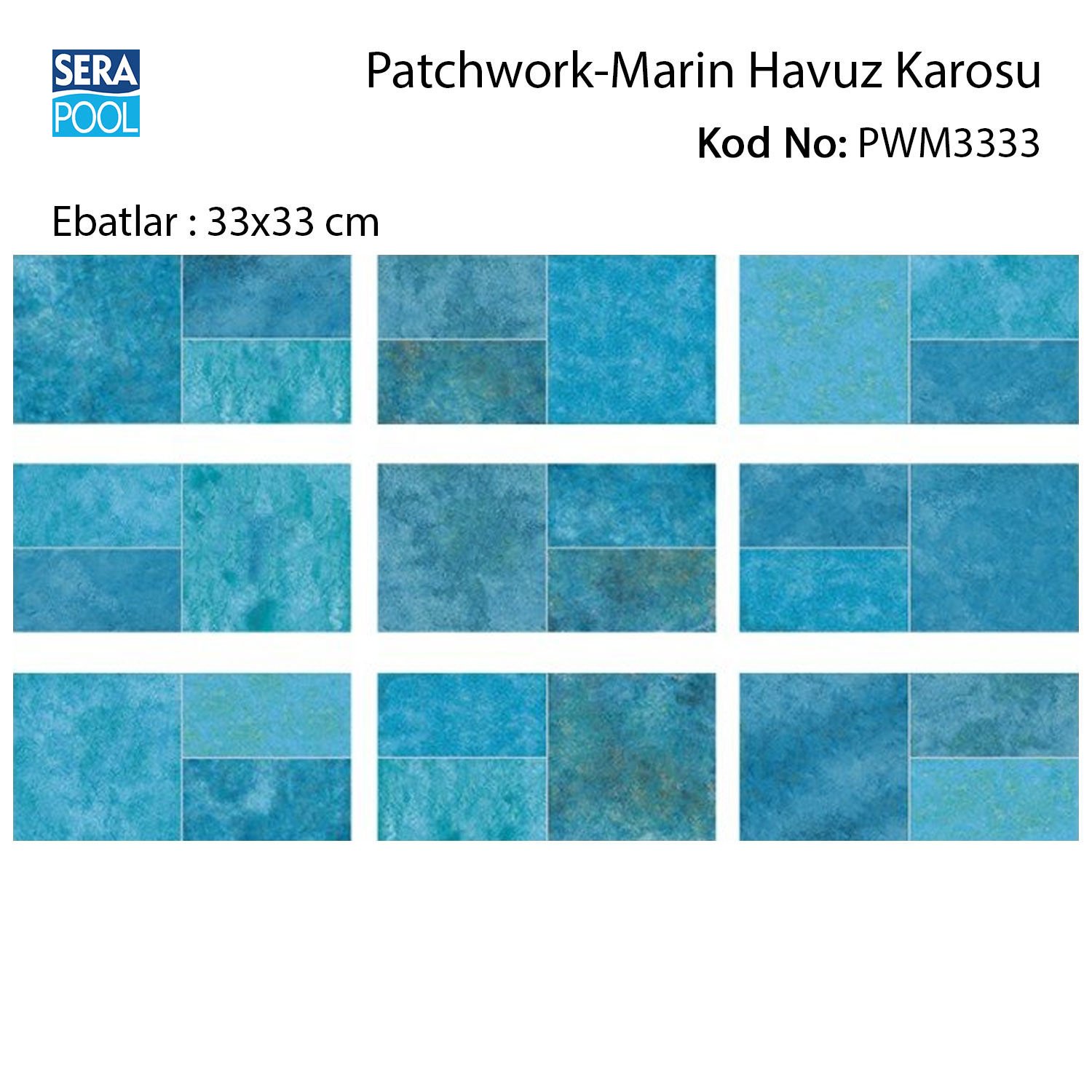 Patchwork Marin (33x33 cm) Porselen Karo - m² 'si