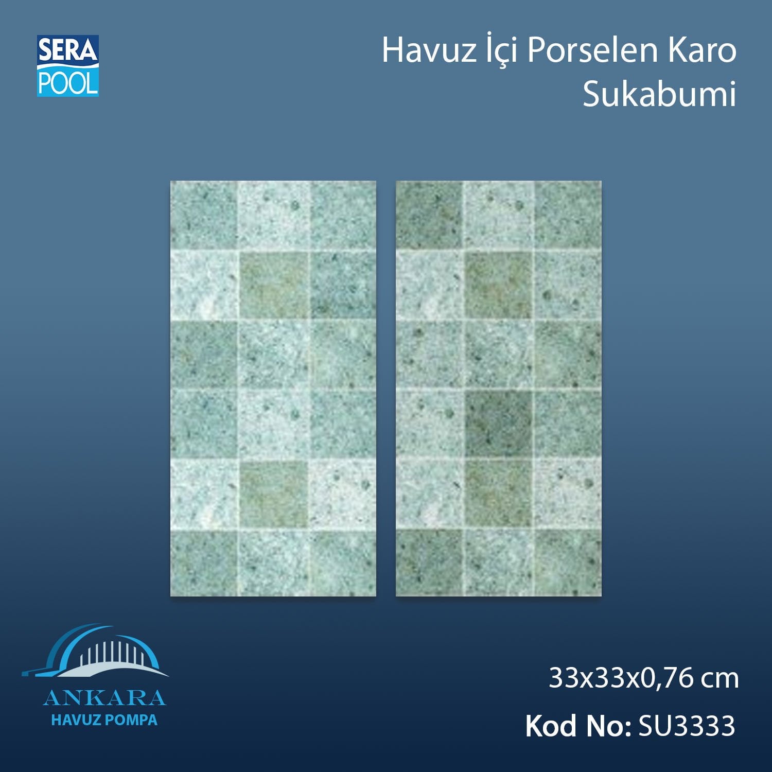 Sukabumi (33x33 cm) Porselen Karo - m² 'si