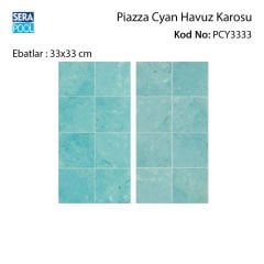 Piazza Cyan (33x33 cm) Porselen Karo - m² 'si