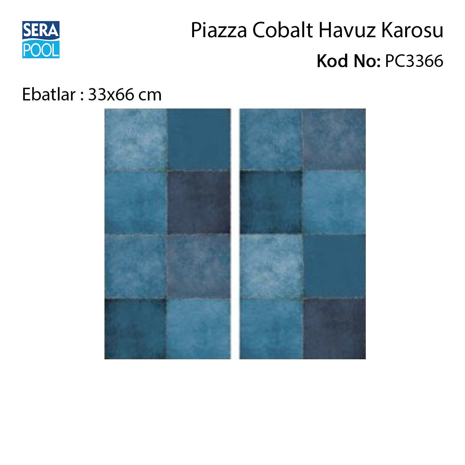 Piazza Cobalt (33x66 cm) Porselen Karo - m² 'si