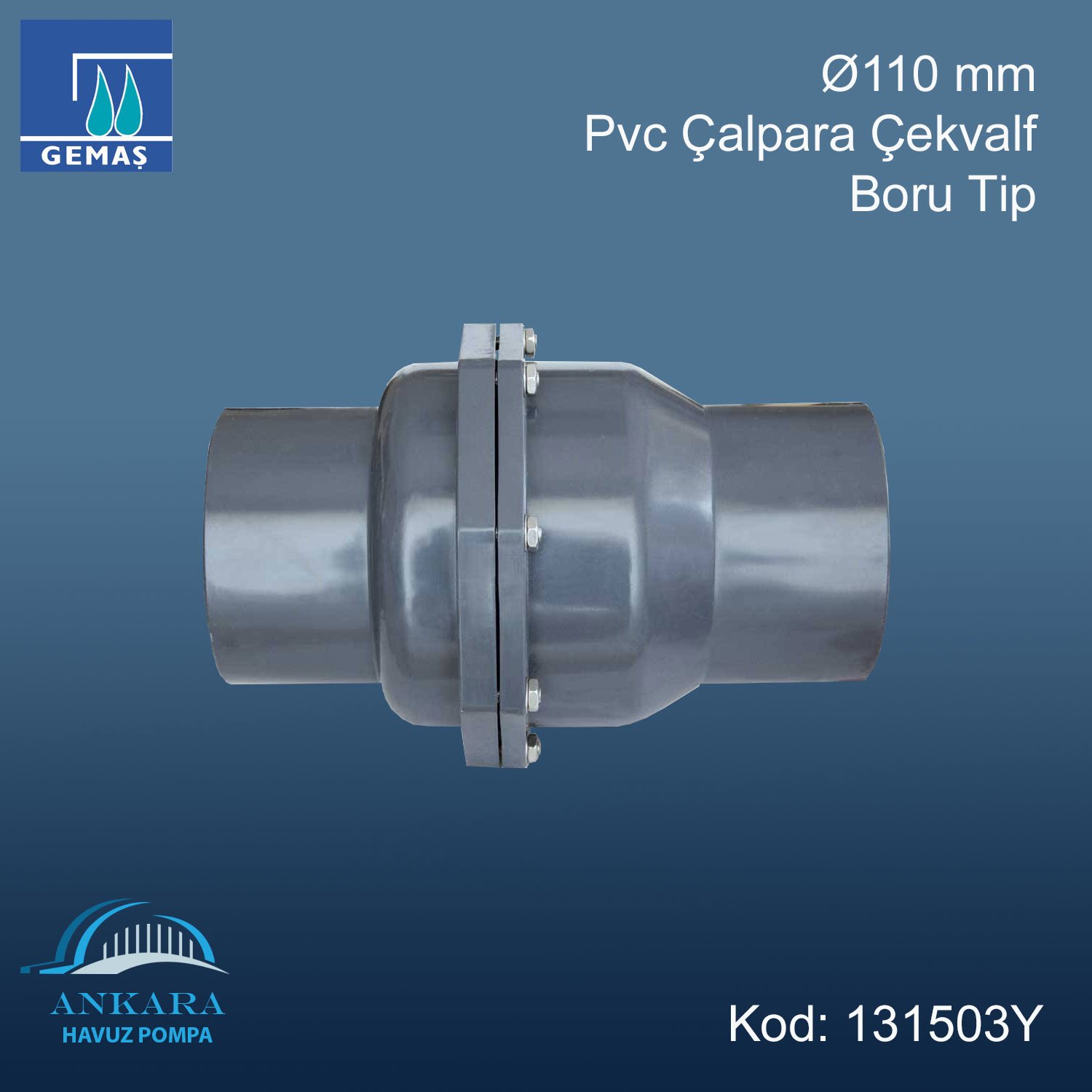 Ø110 mm Pvc Çalpara Çekvalf - Boru Tip