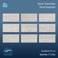Silver Traverten 33x66x0,76 cm Teras Kaymazı - m² 'si