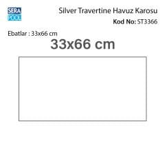 Silver Traverten 33x66x0,76 cm Porselen Karo - m² 'si