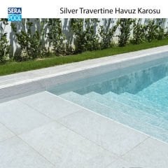 Silver Traverten 33x66x0,76 cm Porselen Karo - m² 'si