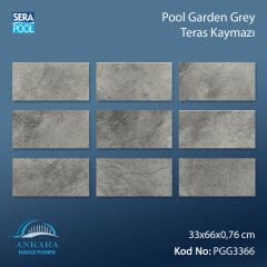 Pool Garden Grey 33x66x0,76 cm Teras Kaymazı - m² 'si