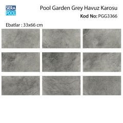 Pool Garden Grey 33x66x0,76 cm Porselen Karo - m² 'si