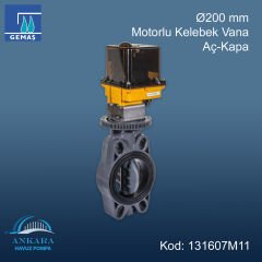 Ø200 mm Motorlu Kelebek Vana, Aç-Kapa
