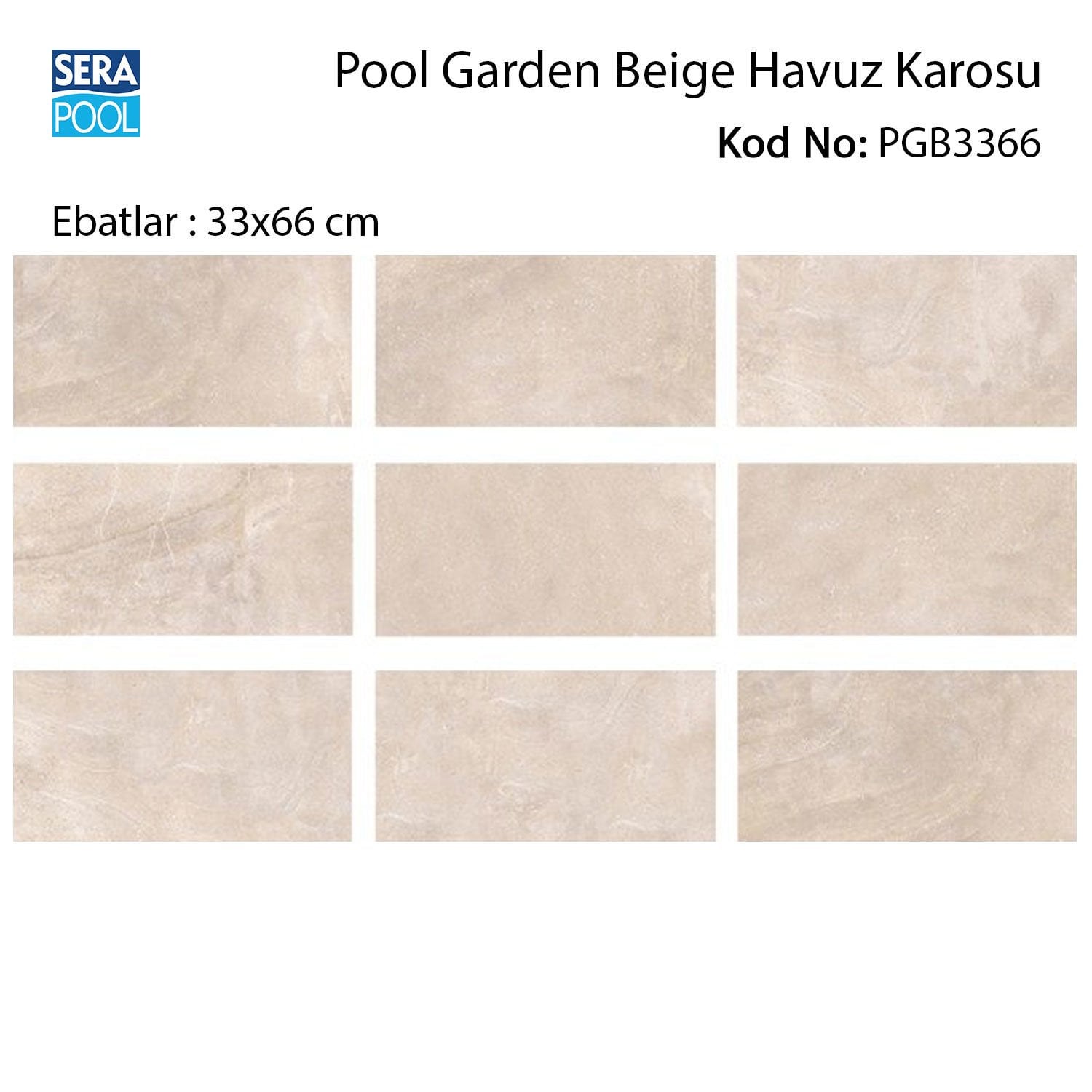 Pool Garden Beige 33x66x0-76 cm Porselen Karo - m² 'si