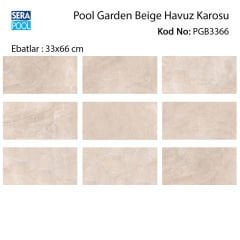 Pool Garden Beige (33x66 cm) Porselen Karo - m² 'si