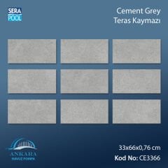 Cement Grey 33x66x0,76 cm Teras Kaymazı - m² 'si