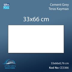 Cement Grey 33x66x0,76 cm Teras Kaymazı - m² 'si