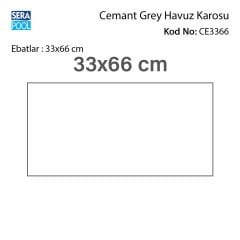 Cement Grey 33x66x0,76 cm Porselen Karo - m² 'si