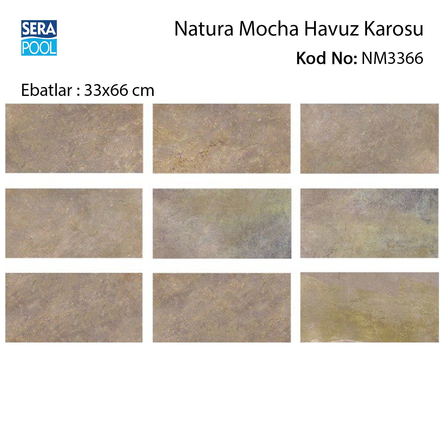 Natural Mocha 33x66x0,76 cm Porselen Karo - m² 'si