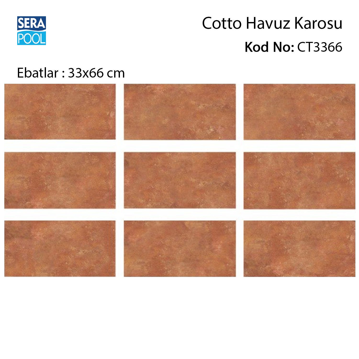 Cotto 33x66x0,76 cm Porselen Karo - m² 'si
