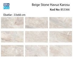 Beige Stone (33x66 cm) Porselen Karo - m² 'si