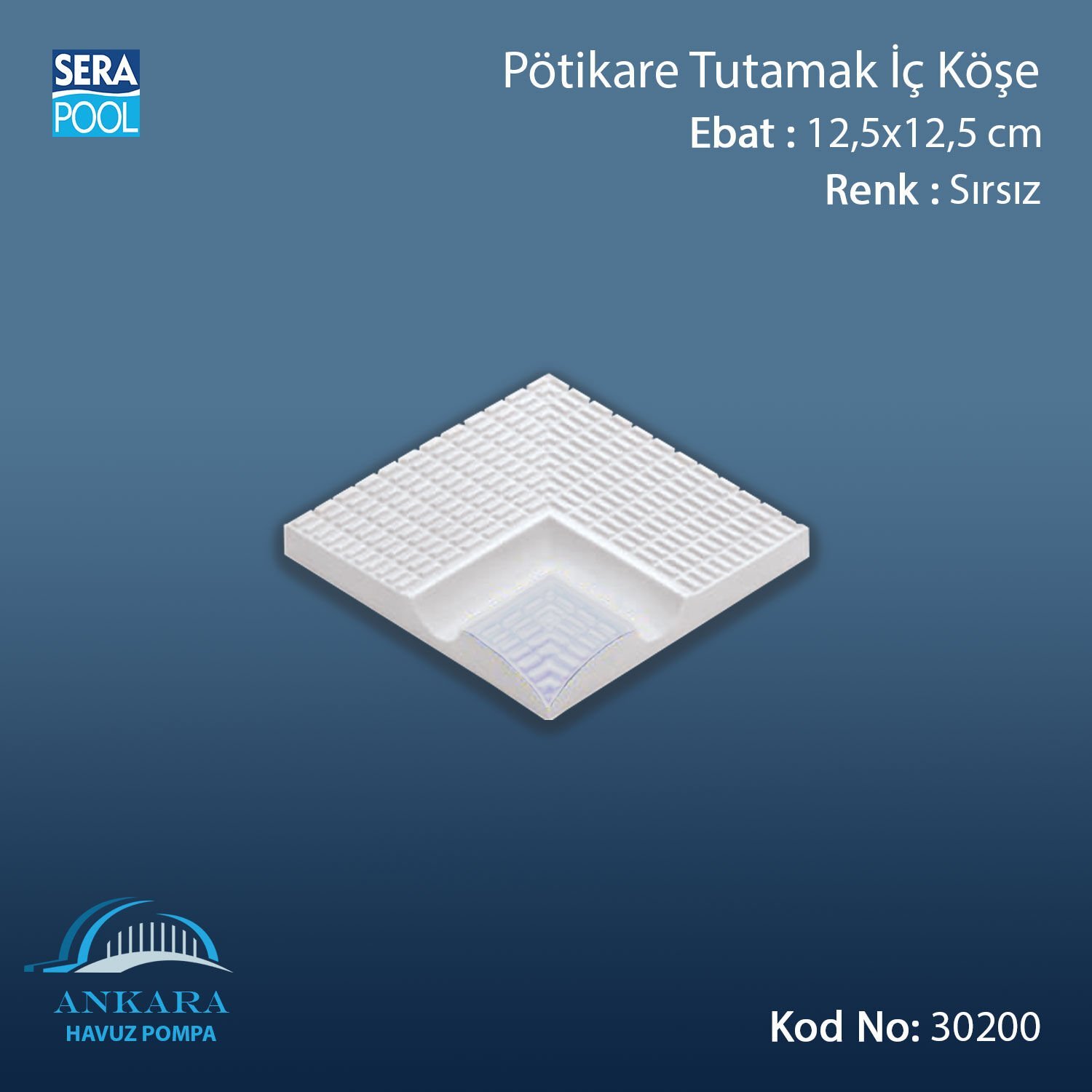 Pötikare Tutamak İç Köşe 12,5x12,5 cm Sırsız
