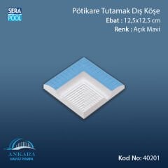 Serapool Açık Mavi Dış Köşe 12,5x12,5 cm (Pötikare)
