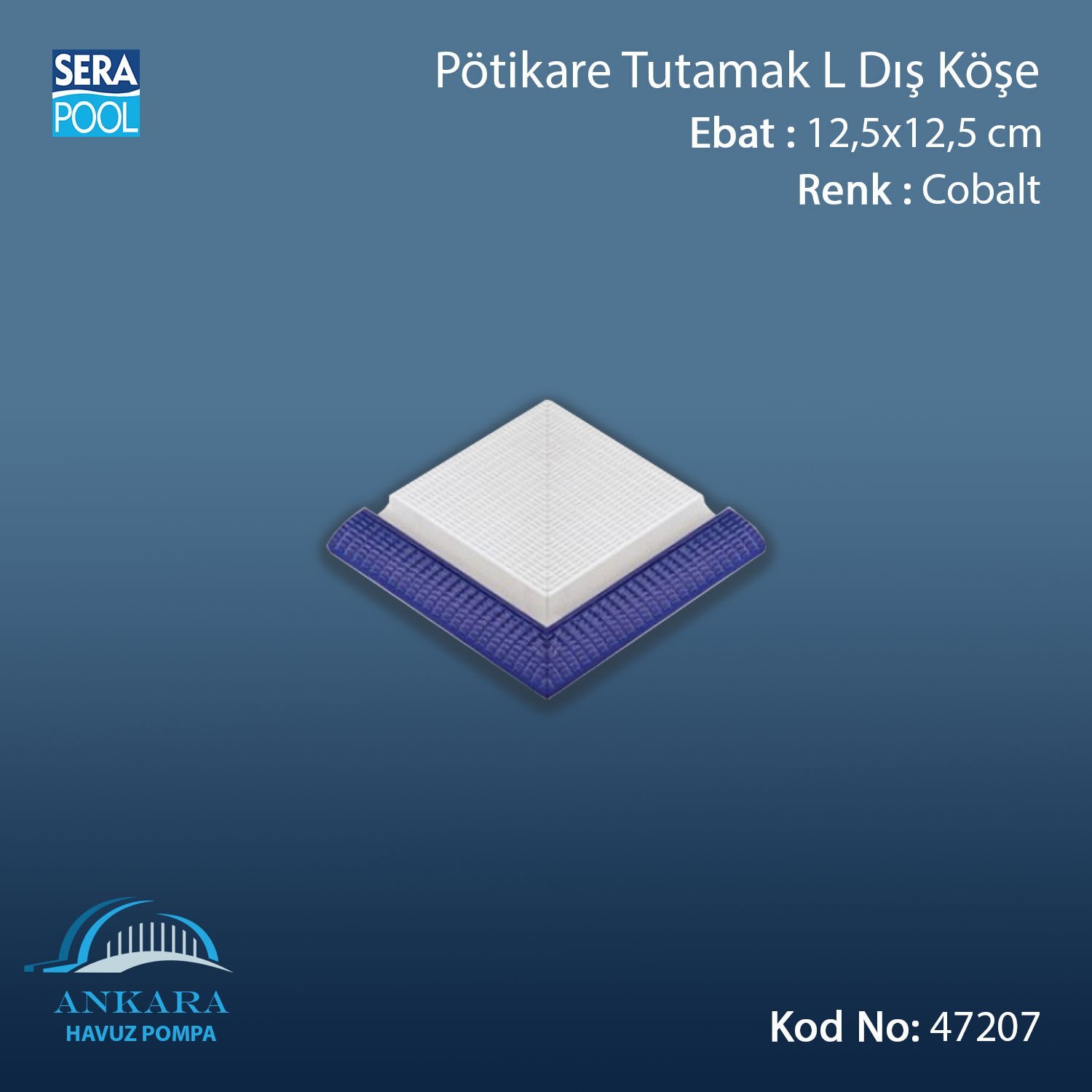 Pötikare Tutamak-L Dış Köşe 25x25 cm Kobalt