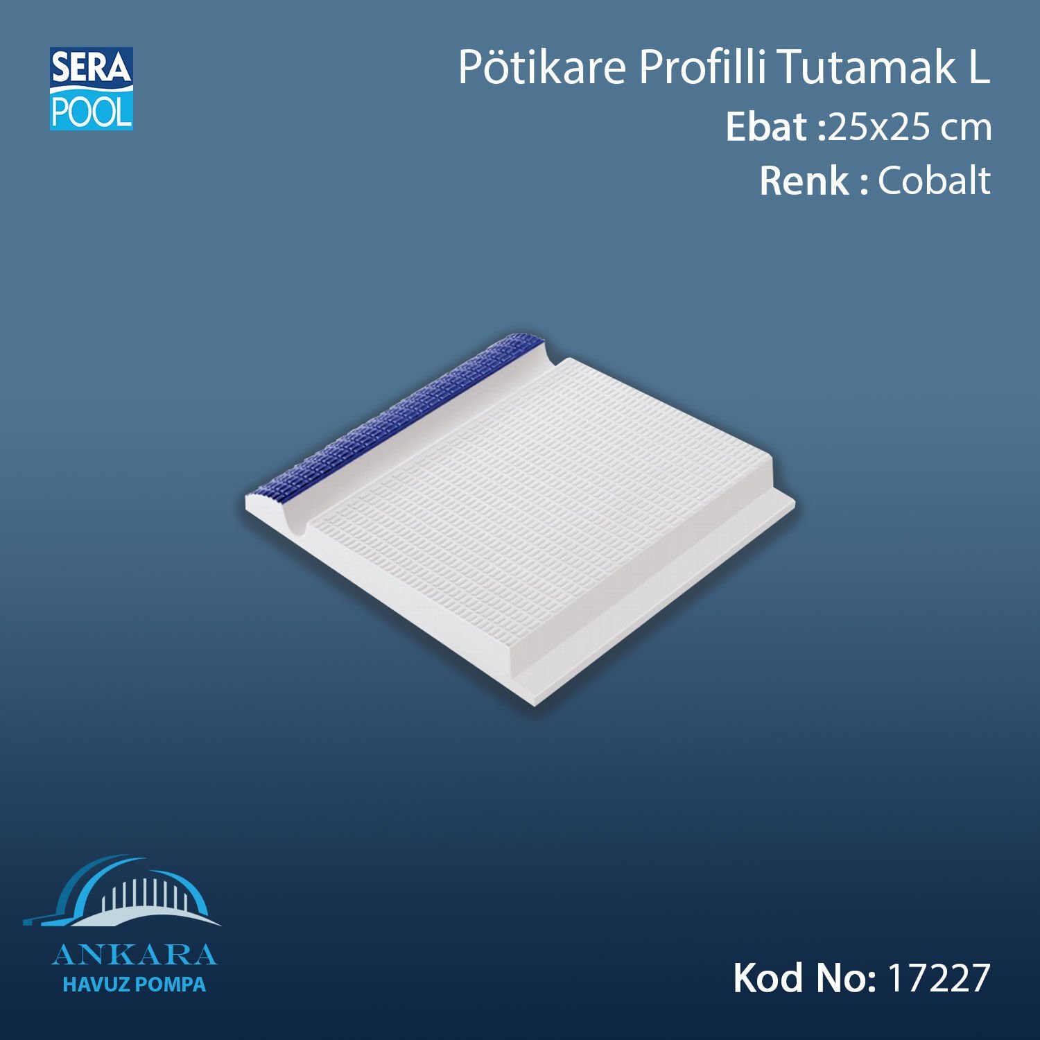 Pötikare Profilli Tutamak-L 25x25 cm Kobalt