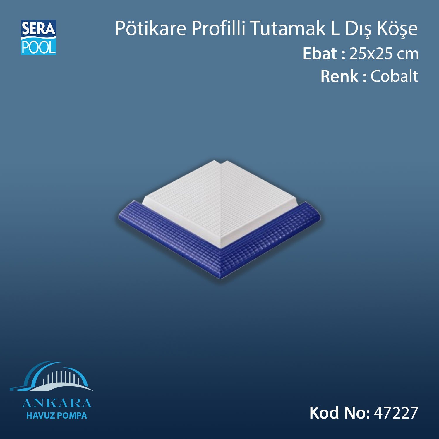 Pötikare Profilli Tutamak-L Dış Köşe 25x25 cm Kobalt