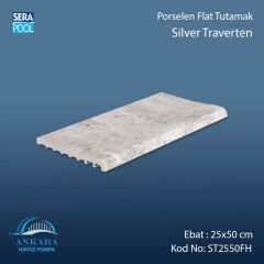 Silver Traverten 25x50 cm Flat Tutamak