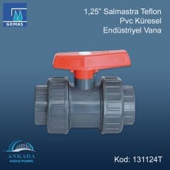 1,25'' Pvc Küresel Endüstriyel Vana - Salmastra Teflon