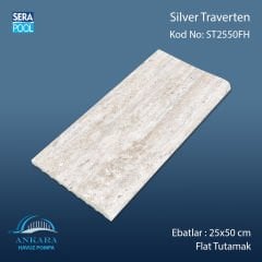 Silver Traverten 25x50 cm Flat Tutamak