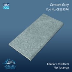Cement Grey 25x50 cm Flat Tutamak