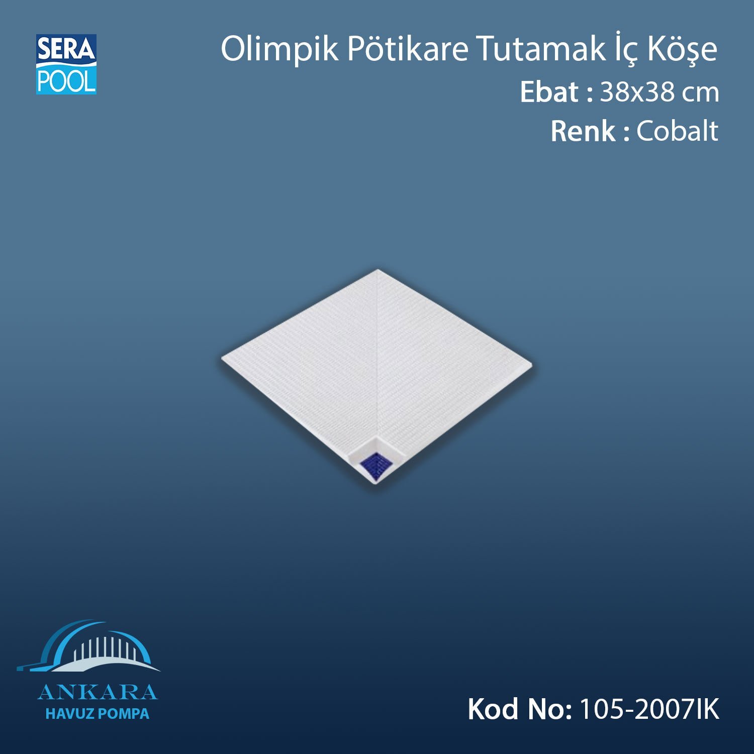 Olimpik Pötikare Tutamak İç Köşe 38x38 cm Kobalt