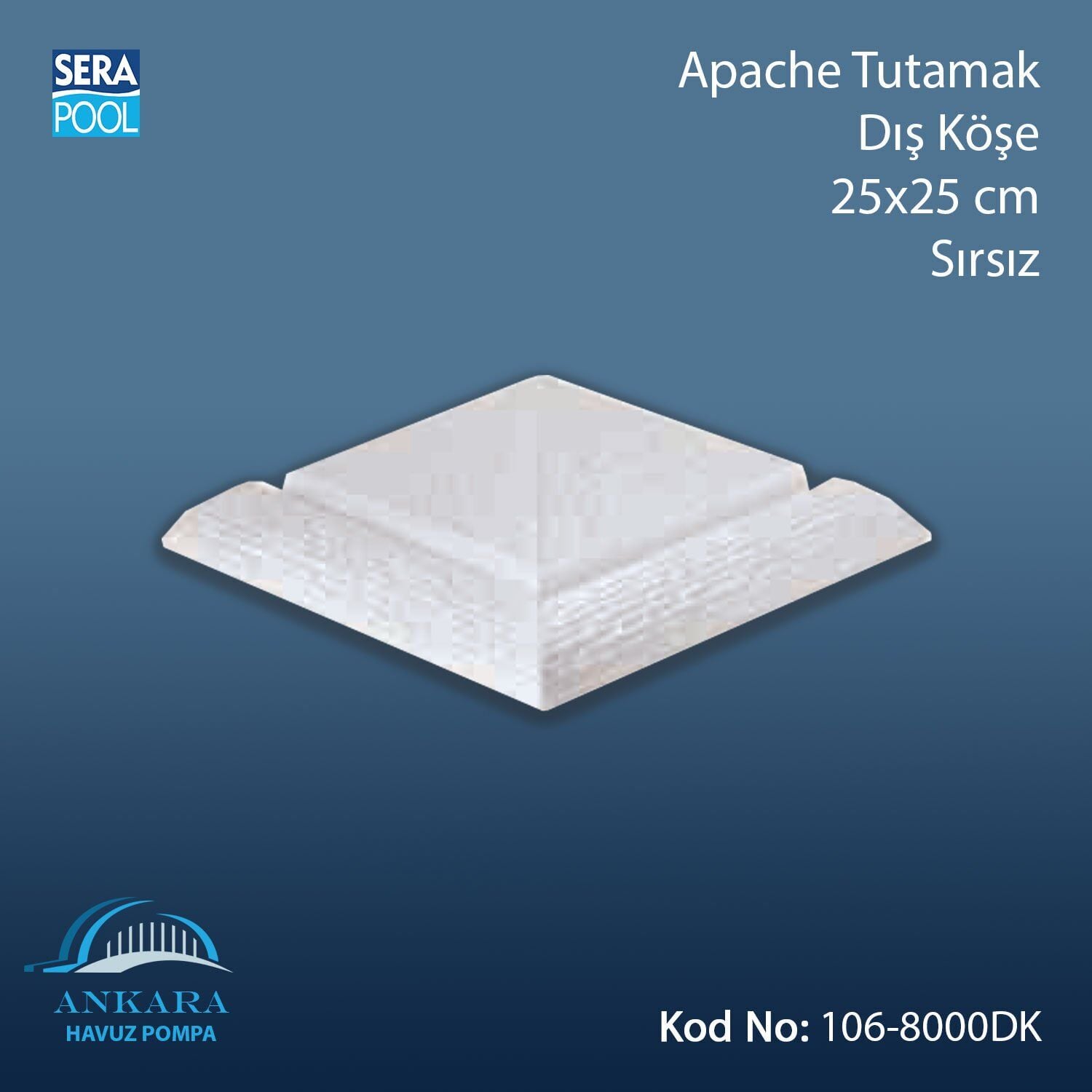 Apache Tutamak Dış Köşe 25x25 cm Kobalt