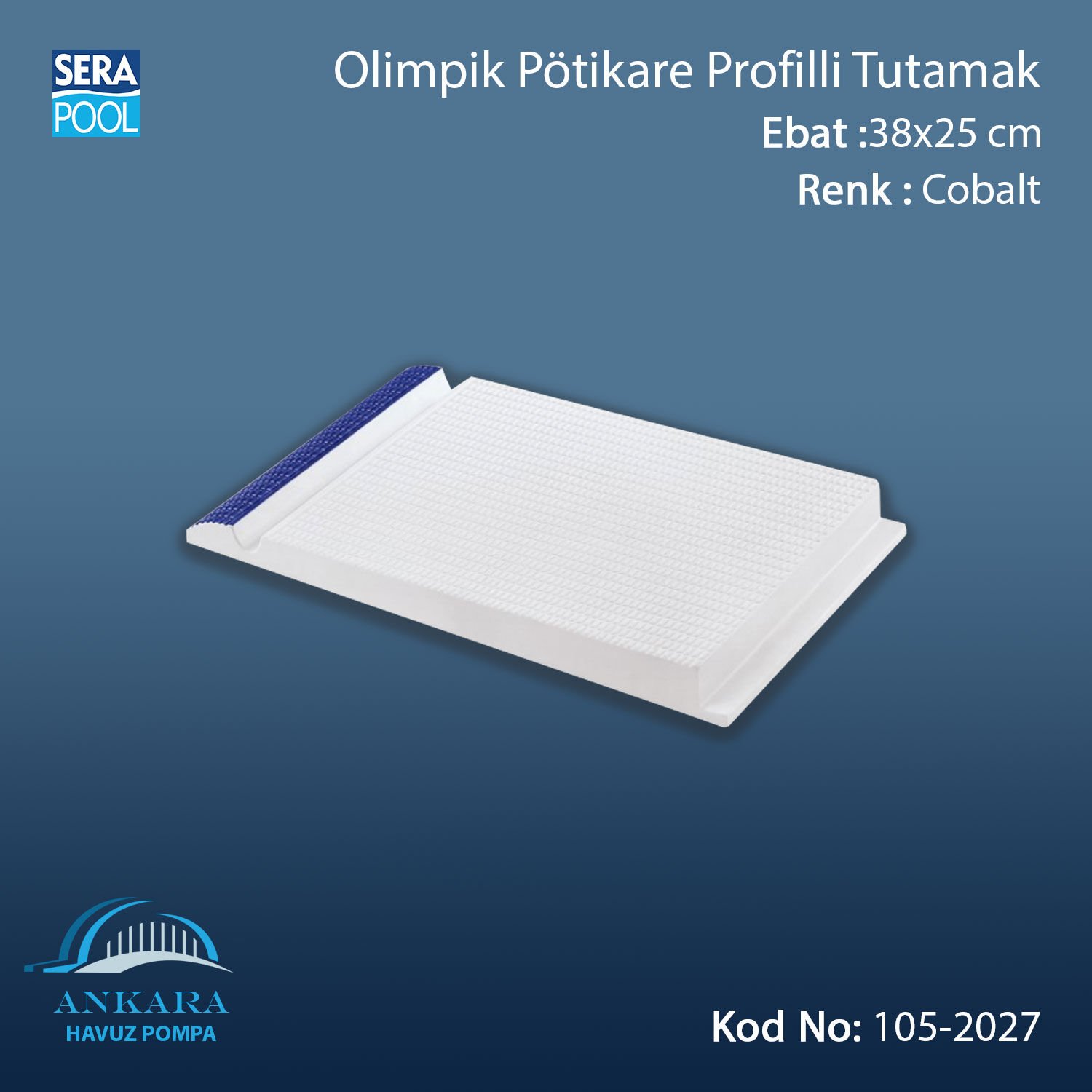 Serapool Olimpik Pötikare Profilli Tutamak Kobalt 38x25 cm