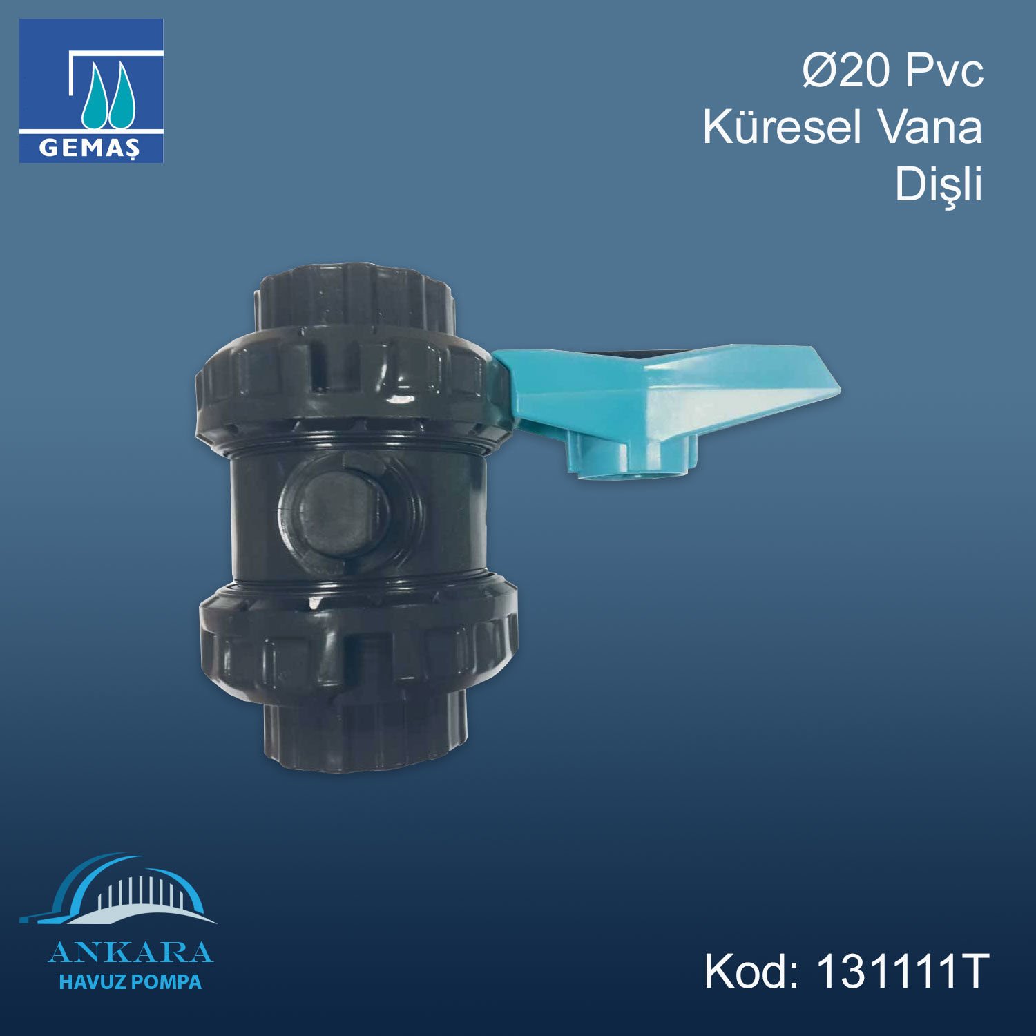 Ø20 mm Pvc Küresel Vana Dişli