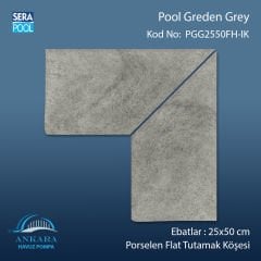 Pool Garden Grey 25x50 cm Porselen Flat Tutamak Köşeleri