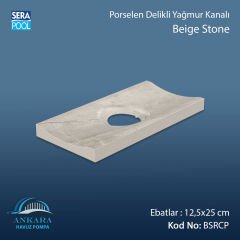 Serapool Beige Stone 12,5x25 cm Delikli Yağmur Kanalı