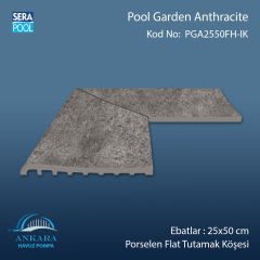 Pool Garden Anthracite 25x50 cm Porselen Flat Tutamak Köşeleri