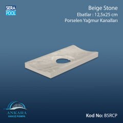 Serapool Beige Stone 12,5x25 cm Delikli Yağmur Kanalı