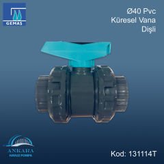 Ø40 mm Pvc Küresel Vana Dişli
