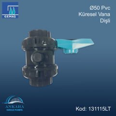Ø50 mm Pvc Küresel Vana Dişli