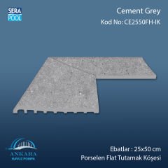 Cement Grey 25x50 cm Porselen Flat Tutamak Köşeleri