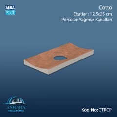 Serapool Cotto 12,5x25 cm Delikli Yağmur Kanalı