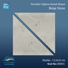 Serapool Beige Stone 12,5x12,5 cm Yağmur Kanalı