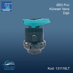 Ø63 mm Pvc Küresel Vana Dişli