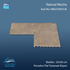 Natural Mocha 25x50 cm Porselen Flat Tutamak Köşeleri