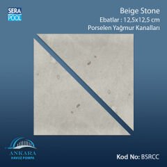 Serapool Beige Stone 12,5x12,5 cm Yağmur Kanalı