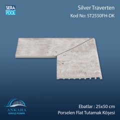 Silver Traverten 25x50 cm 90° Dış Köşe Porselen Flat Tutamak Köşeleri