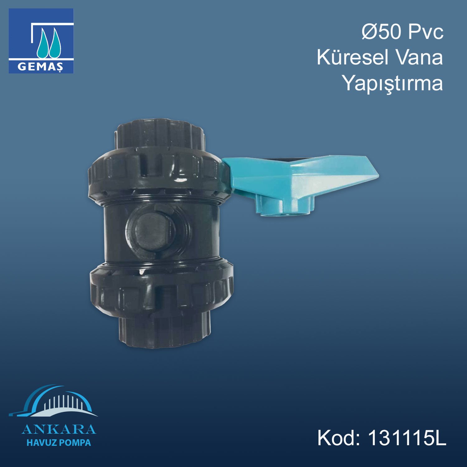 Ø50 mm Pvc Küresel Vana Yapıştırma