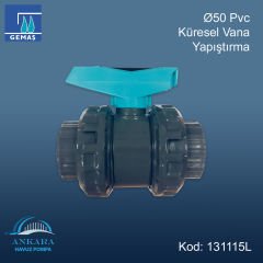 Ø50 mm Pvc Küresel Vana Yapıştırma