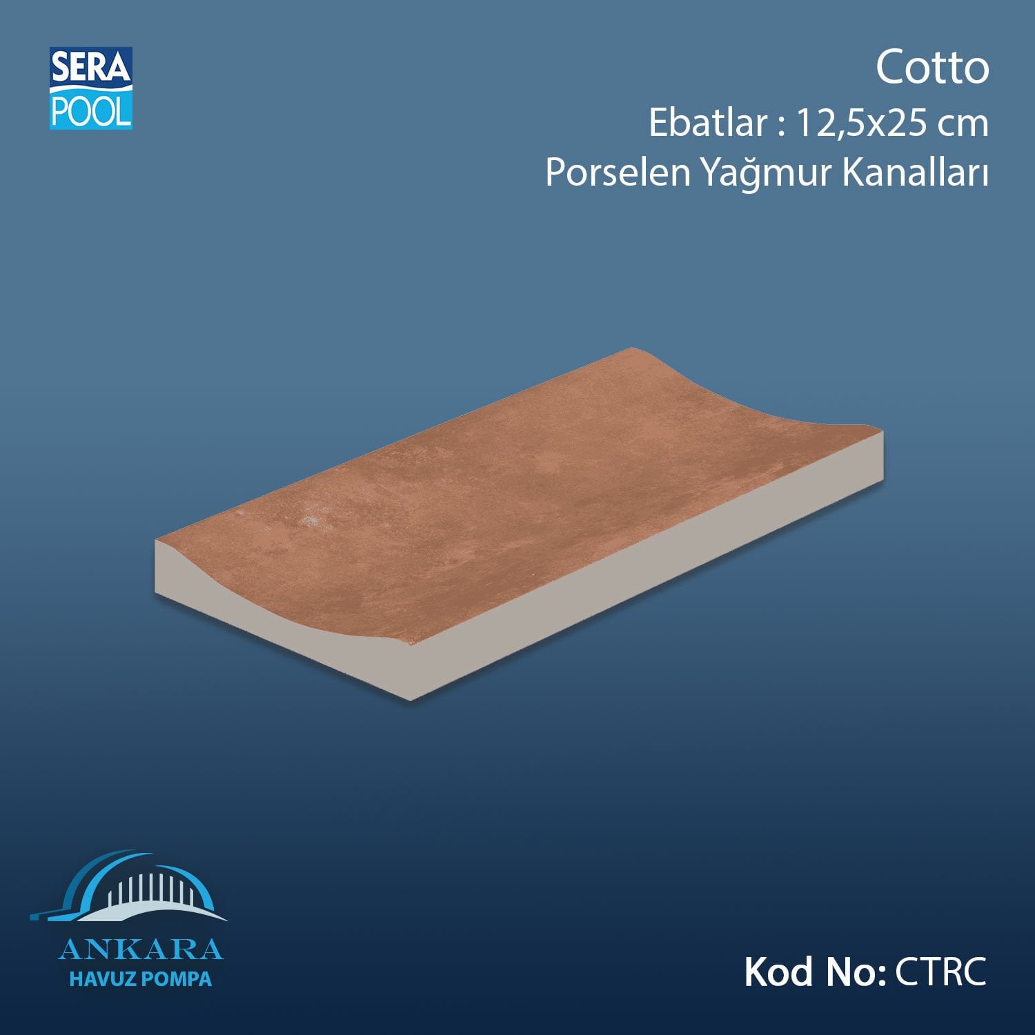 Serapool Cotto 12,5x25 cm Yağmur Kanalı